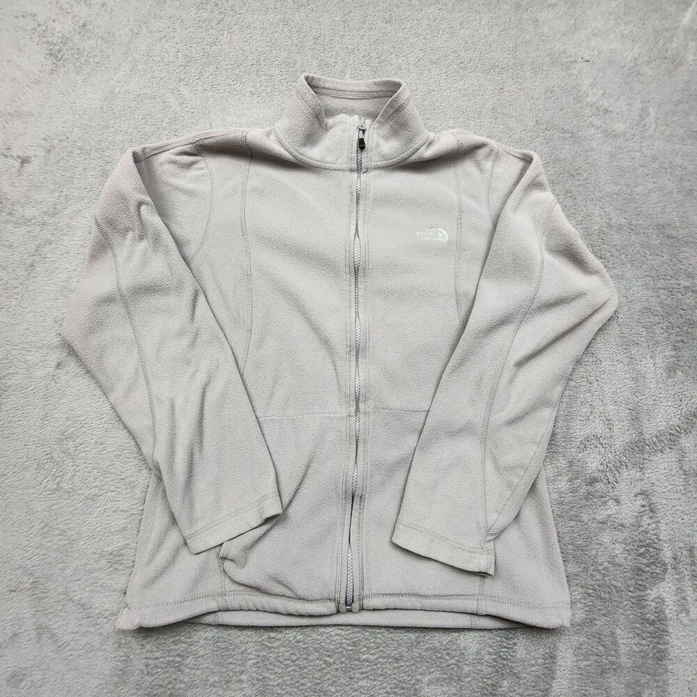 The North Face Womens Gray Full Zip Fleece Jacket L Soft Warm Outdoor Layer